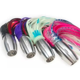 Extreme Fishing 12" Wahoo Stainless Pro Metal Fishing Lure Trolling Tuna Marlin Mahi ONO Rigged - Lumo Green