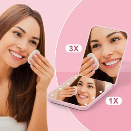 STINI Bridesmaid Gifts - Bridesmaid Proposal Gift Wedding Day, Bridal Shower Gifts, Maid of Honor Gifts, Bachelorette Party Decorations, Favors Flower Gift, Compact Pink Makeup Mirror Initial B