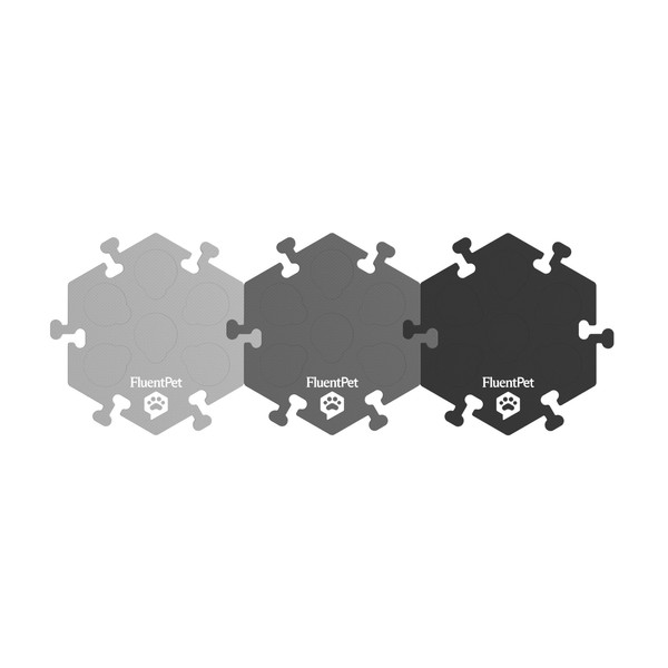 FluentPet HexTiles - Grays 3-Pack | Accessory Dog and Cat