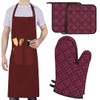 LEFUNDA® 3-in-1 Kitchen Set with Cooking Apron, Oven Mitts, Pot
