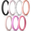 ThunderFit Stackable Silicone Wedding Rings for Women, Thin Rubber Engagement