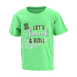 Unique Baby Boys Shamrock and Roll St Patricks Day T-Shirt (5Y, Green)