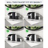FORIOUS Waterfall Bathroom Faucets, Black Bathroom Faucet 3 Hole, Widespread