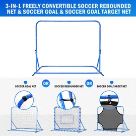 5X4FT Three Mode Soccer Goal & Rebounder Net & Target Net,Four Targets for Precise Training,Tough-Built for Intense Shots,Quick-Switch Angle Soccer Training for Control/Passing Practice for Kids Teen