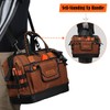 WELKINLAND 22-Pockets Hard Bottom Tool Bag, 14-Inch Waxed Canvas Tools