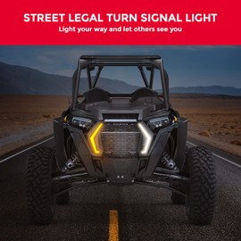 KEMIMOTO Fang Lights Compatible with Polaris RZR 1000 XP XP4 Turbo S 2023 2022 2021-2019 Accessories # 2884871 IP67 Waterproof LED Turn Signal Fang Accent Street Legal Light (2 pcs)