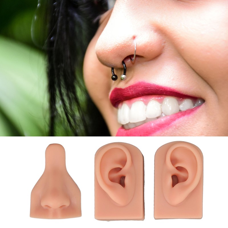Silicone Piercing Practice Model Simulation Soft Flexible Nose Ears Model