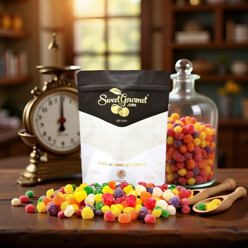 SweetGourmet Spice Drops Candy, Old-Fashioned Gumdrops, 6 Flavors Jelly Candy,
