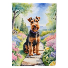 Caroline's Treasures DAC6730GF Welsh Terrier Spring Path Garden Flag Mailbox Flag Decorative Yard Flag Banner Outside Patio Artwork Yard Flower Beds, Garden Size, Multicolor