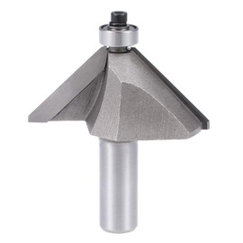 sourcing map Chamfer Router Bit 45 Degree 1/2" Shank 1-1/20" Cutting Height Edge Forming Router Bit for Woodworking