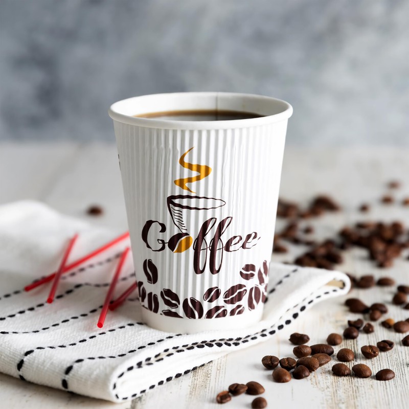 Vibrant Multicolor Ripple Hot Cups Coffee Print - 12 oz.