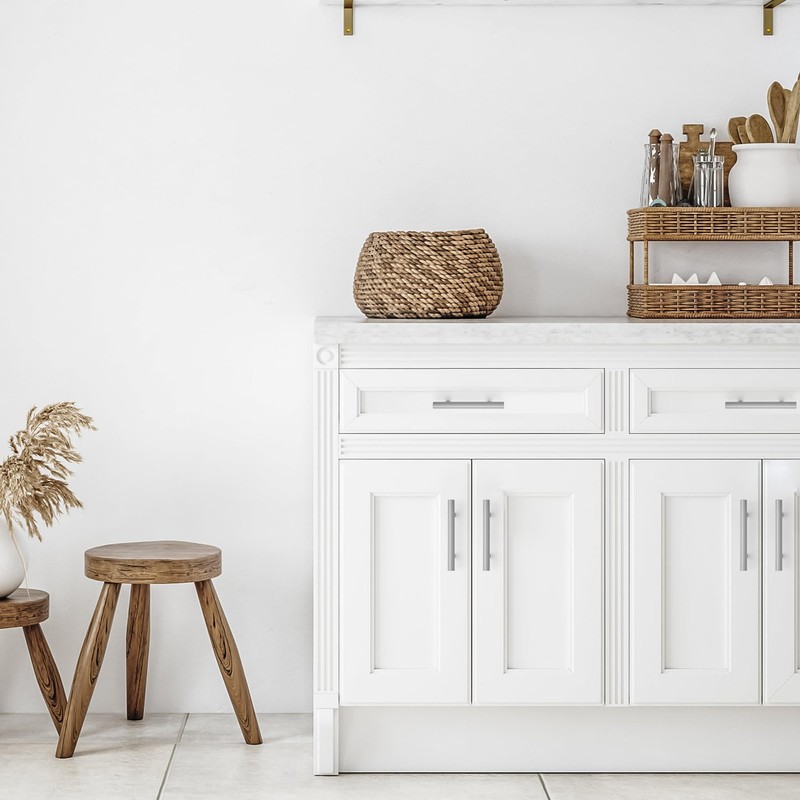 Ravinte 60 Pack | 5 Inch Cabinet Pulls Grey Stainless