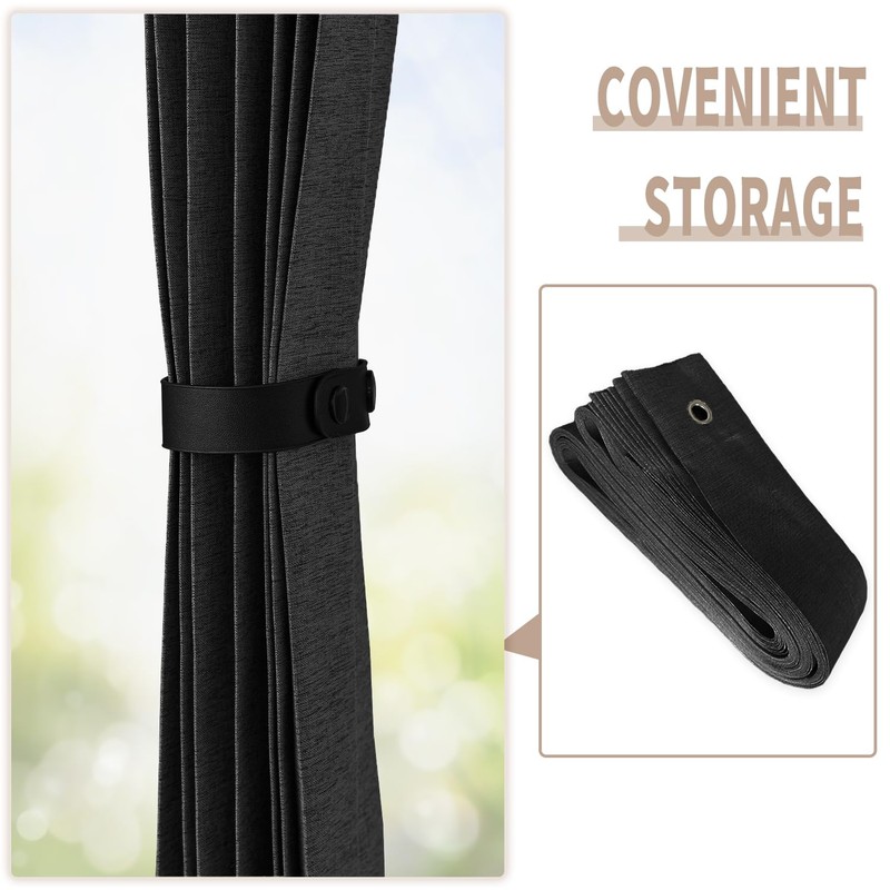 Vatge Doorway Curtains Privacy - Black Curtains for Closets Without