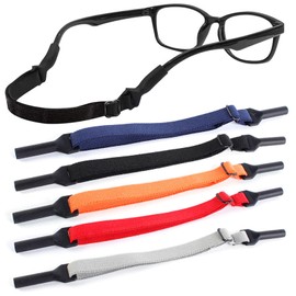 Thoquene Pack of 5 Glasses Strap, Sport, Adjustable Glasses Band, Non-Slip Elastic Cord, orange