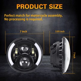 SKTYANTS 7 Inch led Headlight DRL (Left/Right) Turn Signal Lights for Motorcycle (Black)