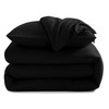 CozyLux Black Comforter Set King Size, 3 Pieces Solid Breathable