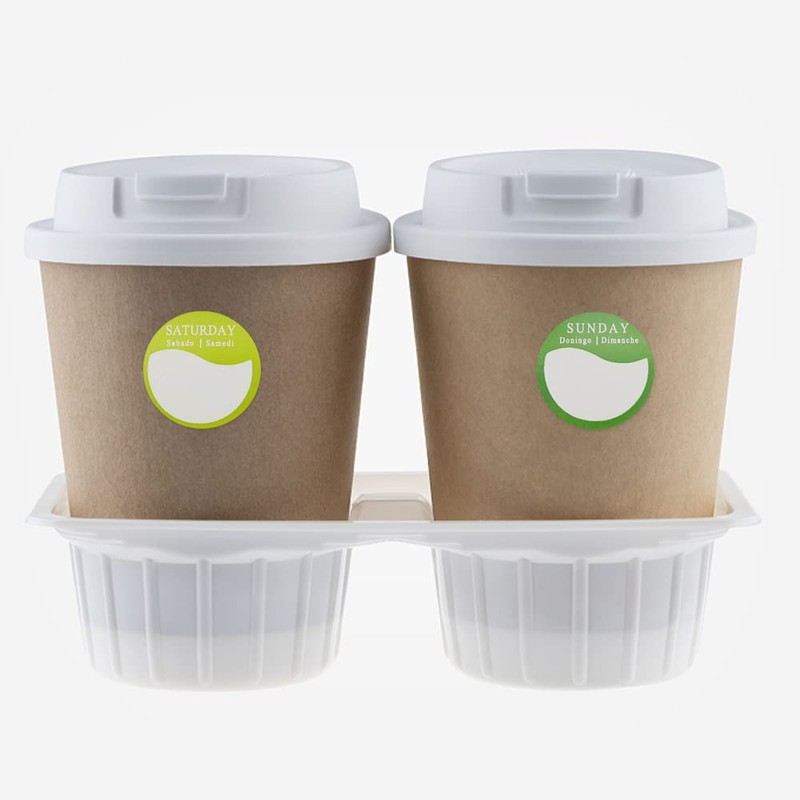 quiodok 7 Rolls Round Dots Food Labels, Days of The