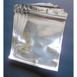 (25 Pieces) Silver Mylar Resealable Zip & Seal Bags 3.5x5 Inches, Heat Sealable, Zipper, Smell Proof