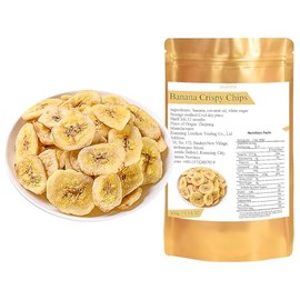 Banana slices (10.58 ounces /300 grams) Crispy banana snacks, dehydrated banana slices, bulk healthy dried fruits