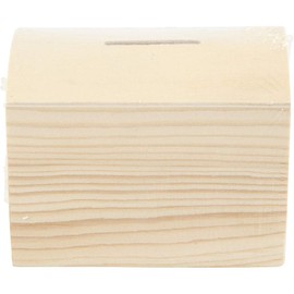 Creativ 57579 Spardose aus Holz, gewölbte Oberseite mit herausnehmbarem Boden