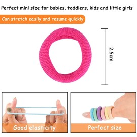 100PCS Elastic Hair Ties Cotton Hair Bands Mini Hair Bands Seamles Soft Toddler Girl Hair Ties Rainbow Colored for Kids