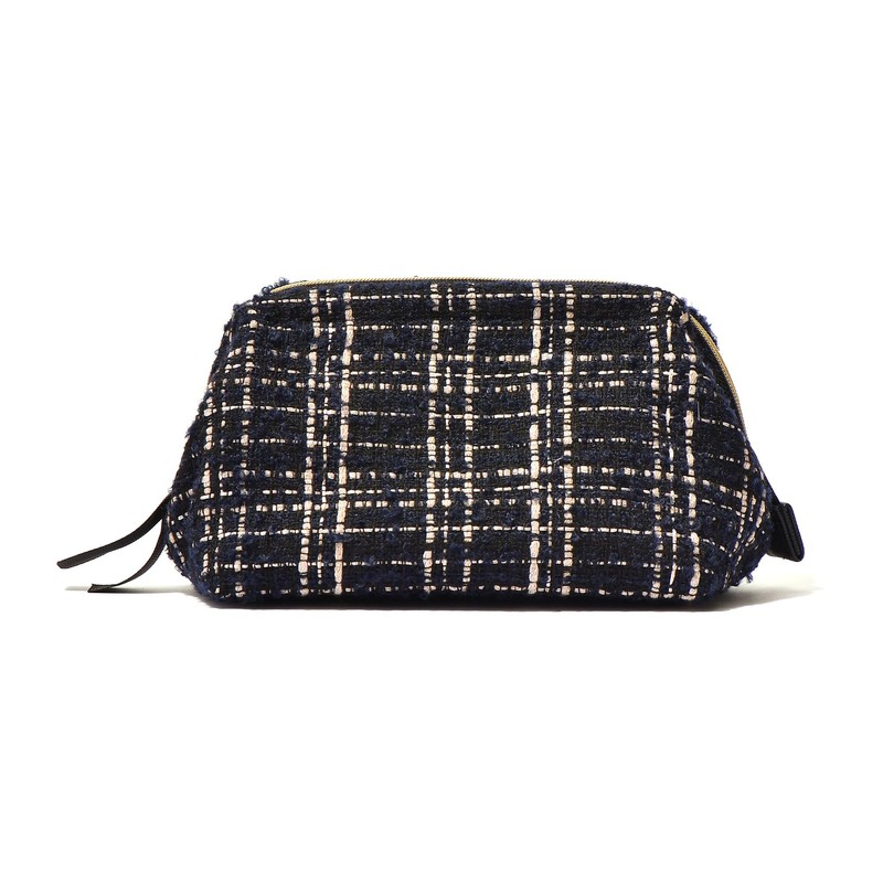 Francfranc Franc Tweed Wire Pouch, Black