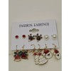 Unbranded Set of 6 Christmas Earrings - New Santa Claus