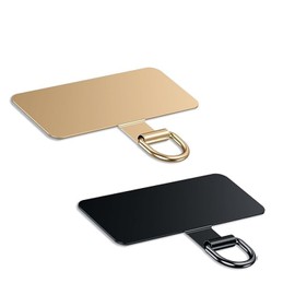 WEZCHUGHAOL Metal Phone Tether Tab & Lanyard Patch for & Cell Phones - Durable Strap Replacement Part Compatible with All Full Phone Cases - Phone Accessories (Gold+Black)