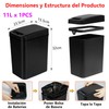 1pcs 11L Negro Cubo De Basura Automático - Botes de