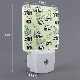 Majoug Panda Night Light Plug-in Led Nightlights Auto Dusk-to-Dawn Sensor Lamp for Bedroom Bathroom Kitchen Hallway Room Decorative for Kids Toddler