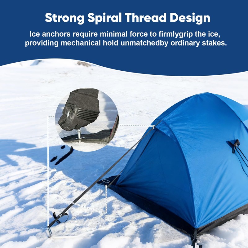goduog 24260 Ice Fishing Shelter Tie Down Anchors Kit -