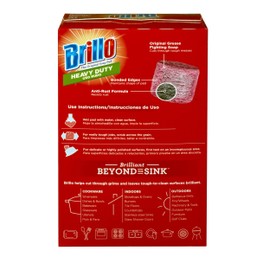 Brillo Heavy Duty Steel Wool Soap Pads, Original Red Scent (Heavy Duty, 10 Count (Pack of 1))