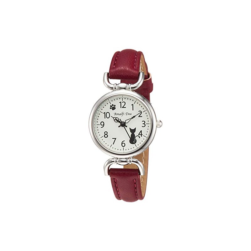 Arias WW20022A Women's Analog Wristwatch, Waterproof, Leather Strap, Cat, White,