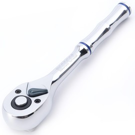 KOOPOOL 1/4 Inch Drive Ratchet, 72-Tooth Quick-Release Ratchet Wrench, 5-Degree Swing, Reversible Socket Wrench, Chrome Alloy Made, Full Polished