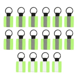 PATIKIL 16 Pcs Reflective Keychain, Reflective Strips High Visibility Safety Keychain Tags Lanyards Pendants Bright Zipper Pulls Waterproof for Backpack Running Cycling, Green