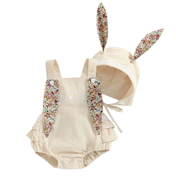 NewNewCome Baby Girl Easter Outfit Sister Mathing Clothes Bunny Romper