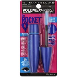 Maybelline New York Volume' Express The Rocket Waterproof Mascara, Very Black [411] 0.3 oz (Pack of 2)
