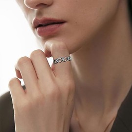 SURALIN 6 Piece Ring for Men and Women Adjustable Rings Set Titanium Steel Knuckle Rings Thick and Thin Women Ring Thumb Ring Finger Ring Stackable Open Rings