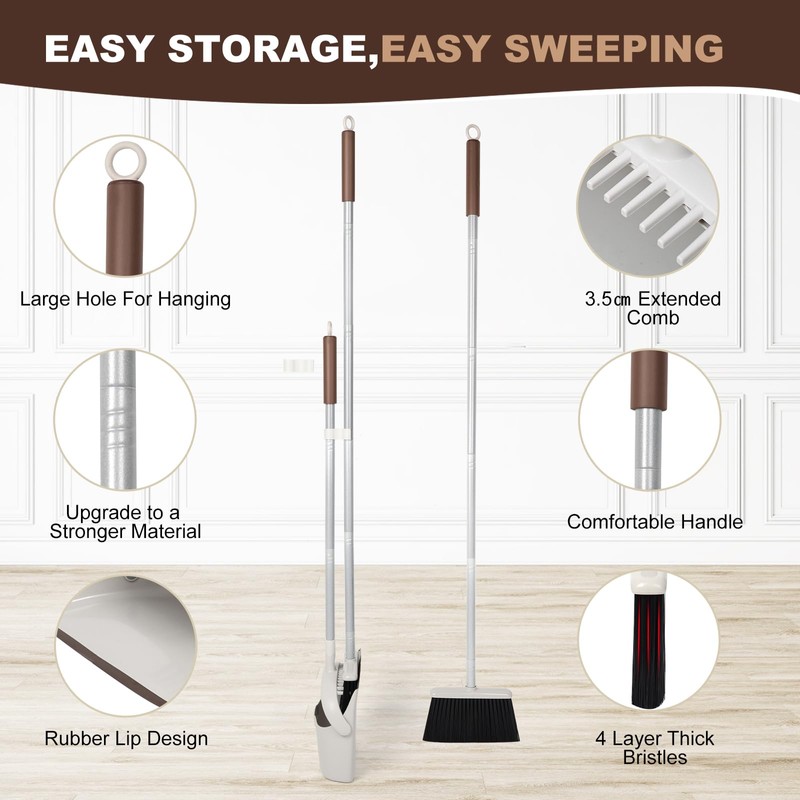 Jekayla 54" Long Handled Broom and Dustpan Set - Perfect