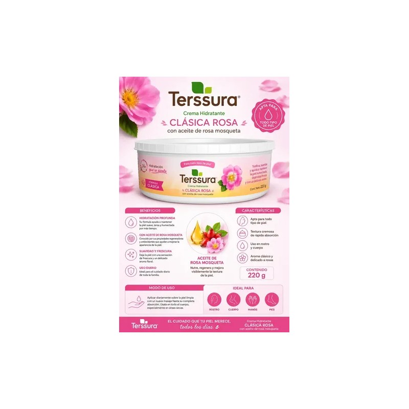 Terssura Crema Hidratante Clasica Rosa Aceite Rosa Mosqueta