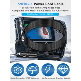 yourour Replacement for Humminbird 720105-1 12V-DC Port Power Cord Compatible with Humminbird Helix 5/7/8/9/10/12/15, All ICE Helix, All ICE Flasher