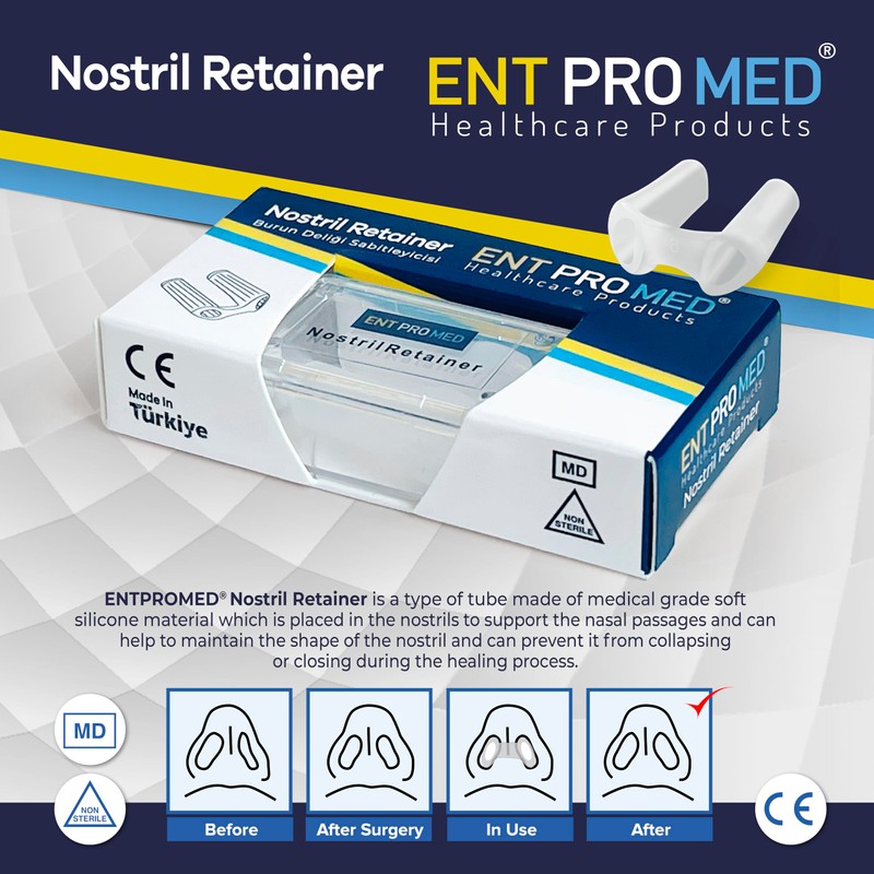 Nostril Retainer, Silicone Tubes for Post Nasal Surgery, After Rhinoplasty