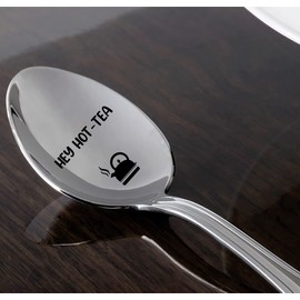 Gift for Girlfriend | Wedding Day Gift for Wife From Husband | Birthday Christmas Day Gift for Womens | Valentines Day Gift for Her | Gift for Tea Lovers | Hey Hot Tea - Engraved Spoon Gift For Girls