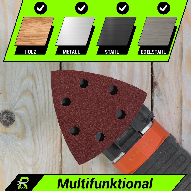 RODOPI RedDevil Sanding Triangles for Delta Sanders Grit 40-320 Zirconia