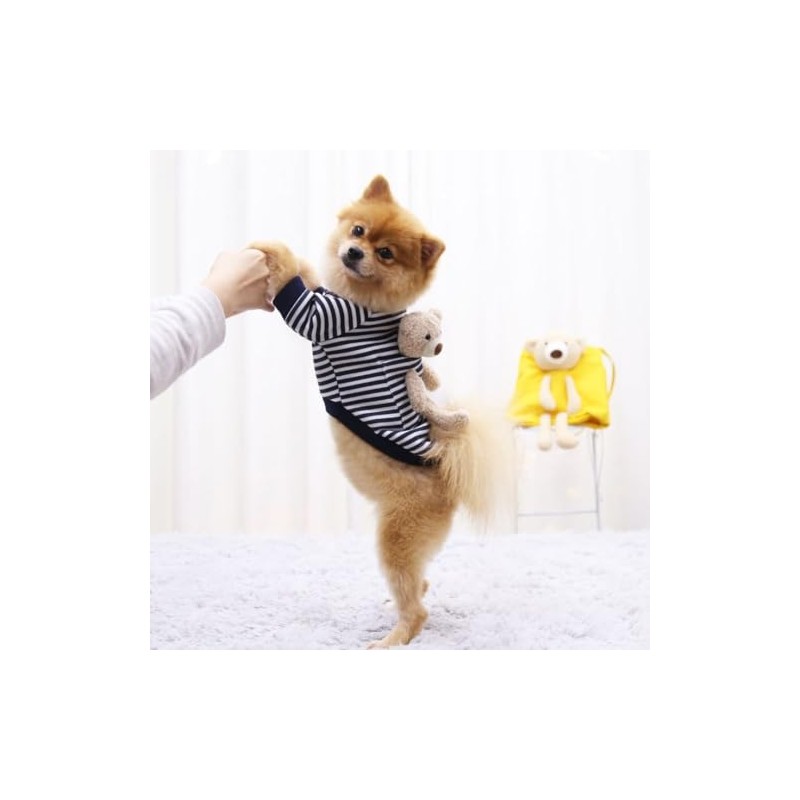 MAYPET Sudadera para Perro de Rayas Azules y Blancas con