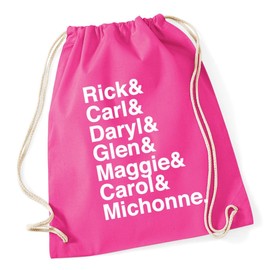 Hippowarehouse Rick & Carl & Daryl & Glen & Maggie & Carol & Michonne Drawstring Cotton School Gym Bag 37cm x 46cm, 12 litres