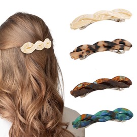 CURASA Vintage Hair Barrettes for Women Girls French Elegant Tortoise Hair Clips Barrettes