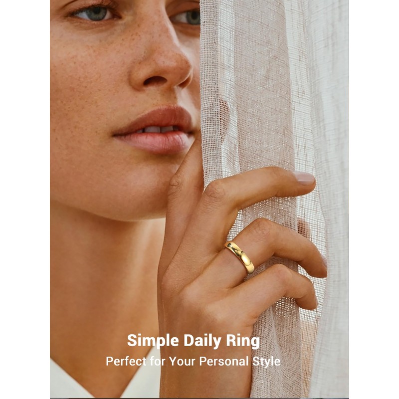 PROSTEEL Wedding Bands Comfortable Ring Gold Filled Ring