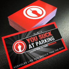 YOU SUCK AT PARKING Business cards (10 pack) red