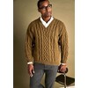 Wendy Aran Knitting Pattern for Mens Cable Knit V Neck